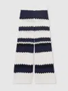 Reiss Navy 13-14 Yrs Zig-zag Pointelle-knit Trousers In Black