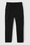 Reiss Black Lucian Technical Drawstring Cuffed Joggers In Black