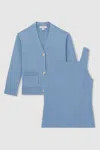 Reiss Kids' Blue 13-14 Yrs Compact Knit Top And Cardigan Set