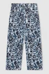 Reiss Blue Floral-print Straight-leg Jeans