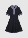 Reiss Kids' Ruby Rib Fit & Flare Dress In Blue