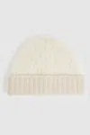 Reiss Cream Fluffy Beanie With Wool In Cream
