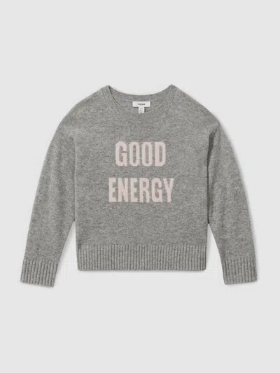 Reiss Kids' Girl's Grey Wool Crew Neck Jumper In Gray