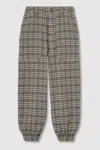 Reiss Grey Annika 13-14 Yrs Check Woven Joggers In Grey