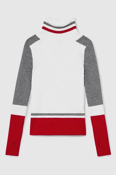 Reiss Ivory Ribbed Roll-neck Jumper