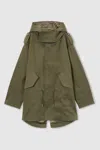 Reiss Khaki Cotton-blend Gabardine Utility Coat In Khaki