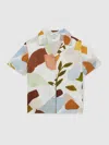 Reiss Multi Printed Cuban Collar Shirt In Multi