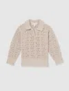Reiss Neutral 4-9 Yrs | 100 Ciels Bouclé Jumper In Neutral