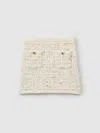 Reiss Cream Felicity 13-14 Yrs Tweed-effect Knitted Mini Skirt With Merino In Neutral