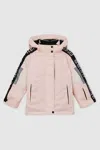 Reiss Pink Padded Ski Jacket With Detachable Hood In Pink