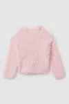 Reiss Pink Freida Teen Fluffy Crew Neck Jumper In Pink