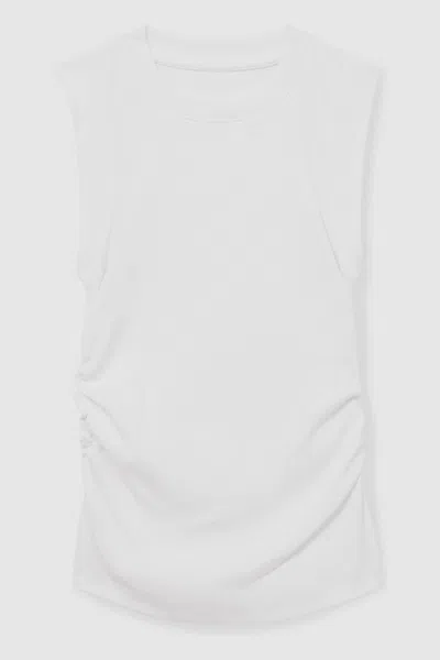 Reiss White Ruched Vest Top