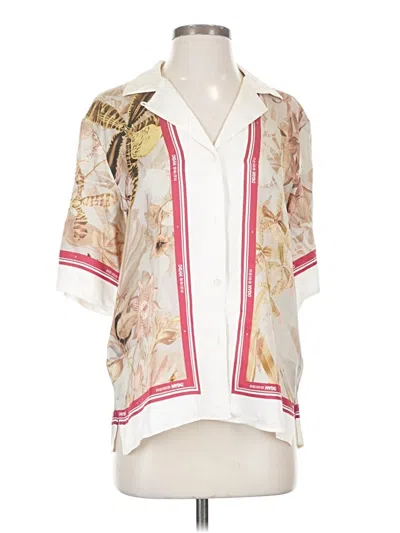 Pre-owned Reiss 3/4 Sleeve Blouse In Ivory
