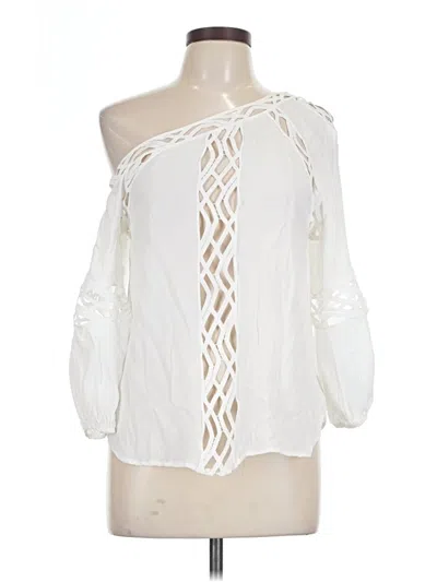 Pre-owned Reiss 3/4 Sleeve Blouse In White
