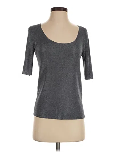 Pre-owned Reiss 3/4 Sleeve Top Gray Scoop Neck Tops