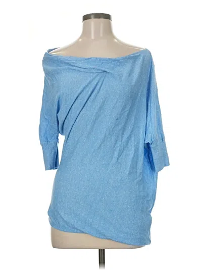 Pre-owned Reiss 3/4 Sleeve T-shirt In Blue