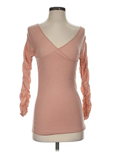 Pre-owned Reiss 3/4 Sleeve T-shirt In Tan