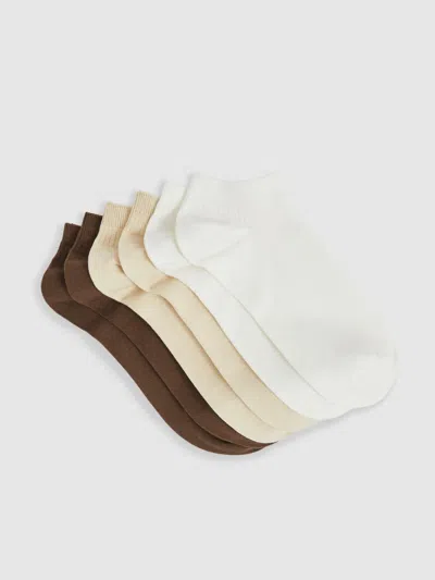 Reiss Chocolate/white 3 Pack Of Trainer Socks
