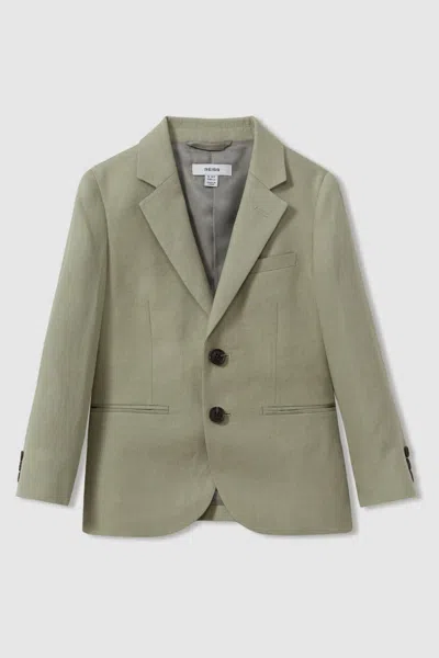 Reiss Apple Linen Single Breasted Blazer