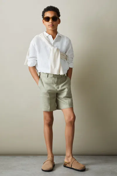 Reiss Apple Linen Suit Shorts