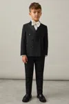 Reiss Black Knightsbridge 3-9 Yrs Wool-blend Double-breasted Tuxedo Jacket