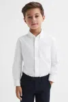 Reiss White Teen Slim Fit Button-down Oxford Shirt