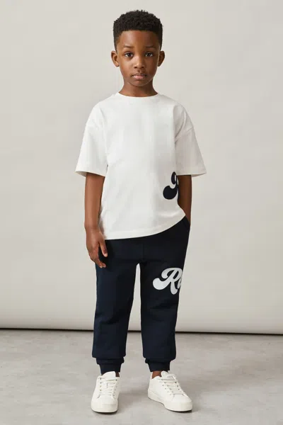 Reiss White Cotton Script-logo Oversized T-shirt