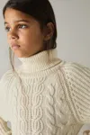 Reiss Cream 4-9 Yrs Wool-blend Cabled Jumper Dress