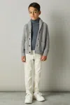 Reiss Grey Melange Nimbus Shawl Collar Cardigan With Cotton And Wool In Grey Melange