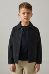 Reiss Navy Cotton Blend Work Jacket