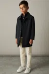 Reiss Navy Logan 3-9 Yrs Gabardine Coat With Removable Gilet