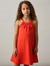 Reiss Red 9-13 Yrs Whipstitch Sleeveless Midi Dress In Red