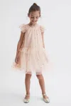 Reiss Pale Pink Fifi 4-9 Yrs Tulle Embroidered Dress In Pale Pink
