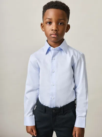 Reiss Soft Blue Remote 3-9 Yrs Slim-fit Cotton Shirt