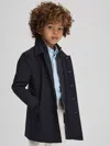 Reiss Navy 3-9 Yrs Trench With Funnel-neck Insert In Black