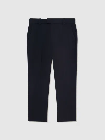 Reiss Kids' Navy Slim-fit Trousers With Wool In Blue