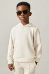Reiss Off White 3-9 Yrs Interlock Jersey Hoodie