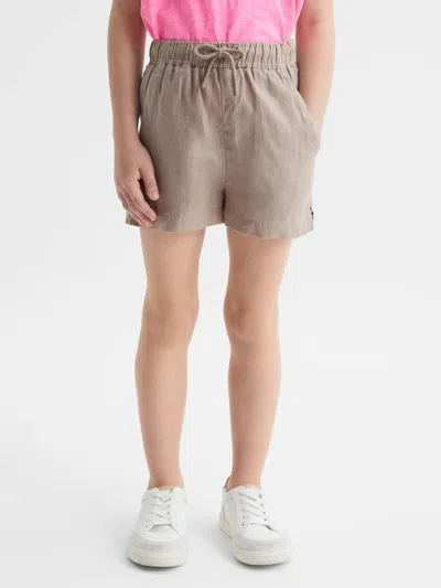 Reiss Brown Linen Plain
