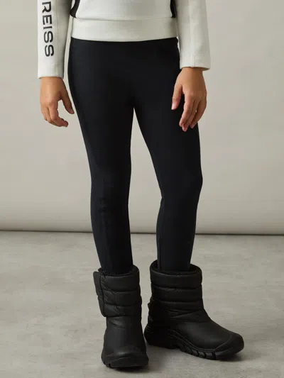 REISS BLACK KRISTEN 4-9 YRS STRETCH LOGO PRINT LEGGINGS