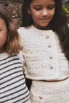 Reiss Cream Felicity 4-9 Yrs Tweed-effect Knitted Jacket With Merino