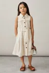 Reiss Ivory Heidi 4-9 Yrs Tie-waist Collared Dress In Ivory