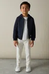 Reiss Navy Taylor 3-9 Yrs Interlock Hybrid Hooded Puffer Jacket In Navy