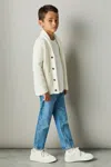 Reiss Off White Nimbus Shawl Collar Cardigan With Cotton And Wool