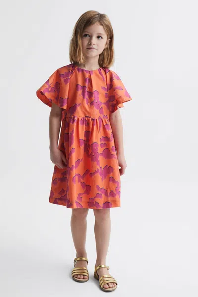 Reiss Kids' Jeanie In Orange Print