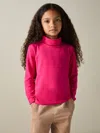 Reiss Bright Pink 4-9 Yrs Cotton-jersey Roll-neck Top With Stretch In Pink