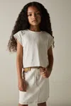 Reiss Taupe Cotton Jersey Cropped T-shirt