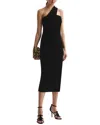 Reiss Women's Abbey Velvet One-shoulder Midi-dress In Black