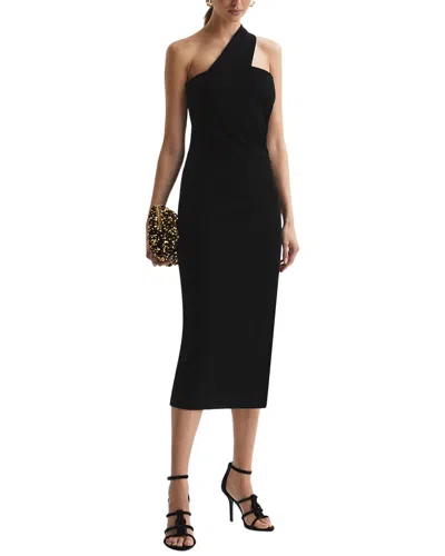 Reiss Charcoal Bodycon Ruched Midi Dress