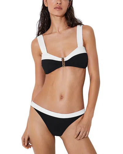 Reiss Abby Color Blocked Bikini Bottom In Black