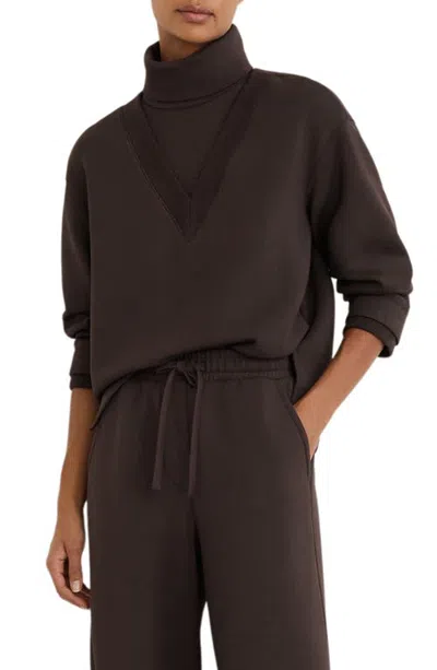 Reiss Abigail Mock Neck Sweatshirt In Brown
